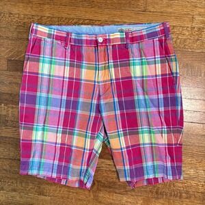 Ralph Lauren India Madras Patchwork Shorts Men's 36 Plaid Cotton Linen‎